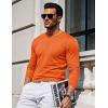 imageMAGCOMSEN Mens Long Sleeve Shirts Cotton Crew Neck T Shirt Solid Casual Shirt Lightweight Work Tee ShirtsOrange