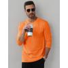 imageMAGCOMSEN Mens Long Sleeve Shirts Cotton Crew Neck T Shirt Solid Casual Shirt Lightweight Work Tee ShirtsOrange