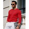 imageMAGCOMSEN Mens Long Sleeve Shirts Cotton Crew Neck T Shirt Solid Casual Shirt Lightweight Work Tee ShirtsTomato Red