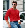 imageMAGCOMSEN Mens Long Sleeve Shirts Cotton Crew Neck T Shirt Solid Casual Shirt Lightweight Work Tee ShirtsTomato Red