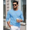 imageMAGCOMSEN Mens Long Sleeve Shirts Cotton Crew Neck T Shirt Solid Casual Shirt Lightweight Work Tee ShirtsWaterfall Blue