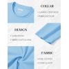 imageMAGCOMSEN Mens Long Sleeve Shirts Cotton Crew Neck T Shirt Solid Casual Shirt Lightweight Work Tee ShirtsWaterfall Blue