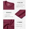 imageMAGCOMSEN Mens Long Sleeve Shirts Cotton Crew Neck T Shirt Solid Casual Shirt Lightweight Work Tee ShirtsWine Red