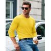 imageMAGCOMSEN Mens Long Sleeve Shirts Cotton Crew Neck T Shirt Solid Casual Shirt Lightweight Work Tee ShirtsYellow
