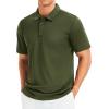 imageMAGCOMSEN Mens Polo Shirts Short Sleeve Golf Quick Dry Collared Moisture Wicking Athletic Performance PolosArmy Green