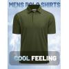 imageMAGCOMSEN Mens Polo Shirts Short Sleeve Golf Quick Dry Collared Moisture Wicking Athletic Performance PolosArmy Green