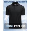 imageMAGCOMSEN Mens Polo Shirts Short Sleeve Golf Quick Dry Collared Moisture Wicking Athletic Performance PolosBlack