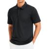 imageMAGCOMSEN Mens Polo Shirts Short Sleeve Golf Quick Dry Collared Moisture Wicking Athletic Performance PolosBlack