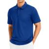 imageMAGCOMSEN Mens Polo Shirts Short Sleeve Golf Quick Dry Collared Moisture Wicking Athletic Performance PolosColor Blue