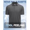imageMAGCOMSEN Mens Polo Shirts Short Sleeve Golf Quick Dry Collared Moisture Wicking Athletic Performance PolosDark Grey