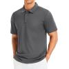 imageMAGCOMSEN Mens Polo Shirts Short Sleeve Golf Quick Dry Collared Moisture Wicking Athletic Performance PolosDark Grey