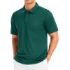 imageMAGCOMSEN Mens Polo Shirts Short Sleeve Golf Quick Dry Collared Moisture Wicking Athletic Performance PolosEmerald Green