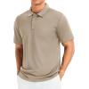 imageMAGCOMSEN Mens Polo Shirts Short Sleeve Golf Quick Dry Collared Moisture Wicking Athletic Performance PolosKhaki