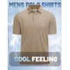 imageMAGCOMSEN Mens Polo Shirts Short Sleeve Golf Quick Dry Collared Moisture Wicking Athletic Performance PolosKhaki