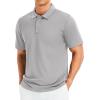 imageMAGCOMSEN Mens Polo Shirts Short Sleeve Golf Quick Dry Collared Moisture Wicking Athletic Performance PolosLight Grey