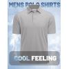 imageMAGCOMSEN Mens Polo Shirts Short Sleeve Golf Quick Dry Collared Moisture Wicking Athletic Performance PolosLight Grey