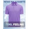 imageMAGCOMSEN Mens Polo Shirts Short Sleeve Golf Quick Dry Collared Moisture Wicking Athletic Performance PolosLight Purple