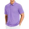 imageMAGCOMSEN Mens Polo Shirts Short Sleeve Golf Quick Dry Collared Moisture Wicking Athletic Performance PolosLight Purple