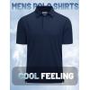 imageMAGCOMSEN Mens Polo Shirts Short Sleeve Golf Quick Dry Collared Moisture Wicking Athletic Performance PolosNavy