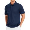imageMAGCOMSEN Mens Polo Shirts Short Sleeve Golf Quick Dry Collared Moisture Wicking Athletic Performance PolosNavy
