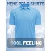 imageMAGCOMSEN Mens Polo Shirts Short Sleeve Golf Quick Dry Collared Moisture Wicking Athletic Performance PolosSky Blue