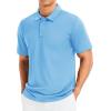 imageMAGCOMSEN Mens Polo Shirts Short Sleeve Golf Quick Dry Collared Moisture Wicking Athletic Performance PolosSky Blue