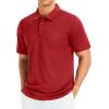 imageMAGCOMSEN Mens Polo Shirts Short Sleeve Golf Quick Dry Collared Moisture Wicking Athletic Performance PolosTrue Red