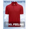 imageMAGCOMSEN Mens Polo Shirts Short Sleeve Golf Quick Dry Collared Moisture Wicking Athletic Performance PolosTrue Red