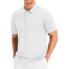 imageMAGCOMSEN Mens Polo Shirts Short Sleeve Golf Quick Dry Collared Moisture Wicking Athletic Performance PolosWhite