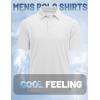 imageMAGCOMSEN Mens Polo Shirts Short Sleeve Golf Quick Dry Collared Moisture Wicking Athletic Performance PolosWhite