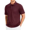 imageMAGCOMSEN Mens Polo Shirts Short Sleeve Golf Quick Dry Collared Moisture Wicking Athletic Performance PolosWine Red