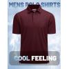 imageMAGCOMSEN Mens Polo Shirts Short Sleeve Golf Quick Dry Collared Moisture Wicking Athletic Performance PolosWine Red