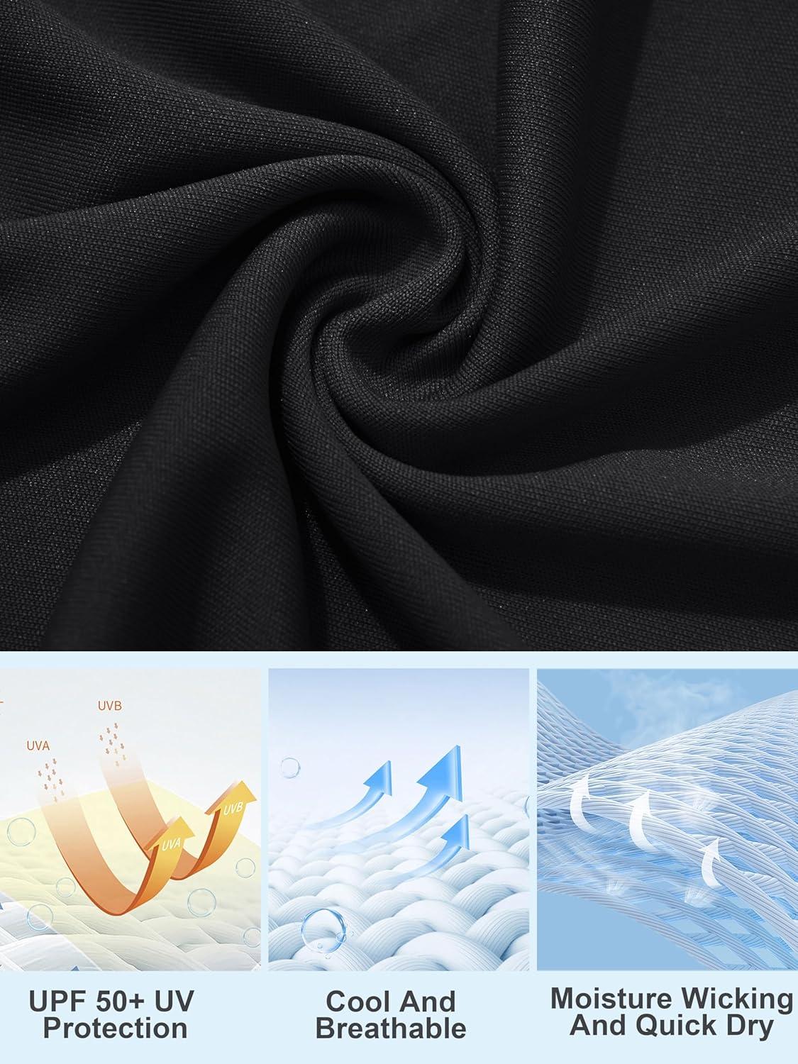 imageMAGCOMSEN Women Workout Short Sleeve Tops UPF 50 Sun T Shirt Quick Dry Moisture Wicking Shirts for Yoga Running HikingBlack