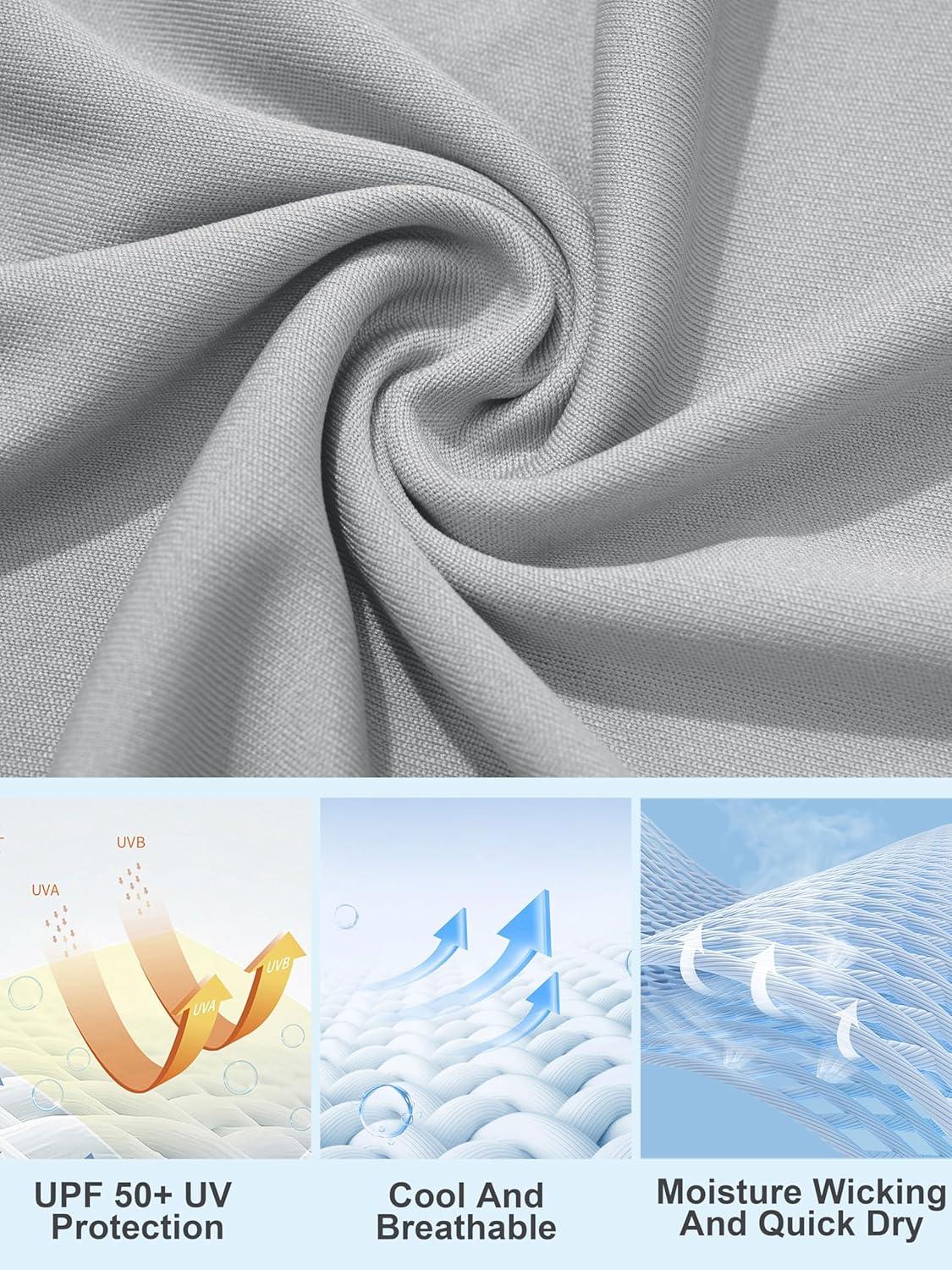 imageMAGCOMSEN Women Workout Short Sleeve Tops UPF 50 Sun T Shirt Quick Dry Moisture Wicking Shirts for Yoga Running HikingLight Grey