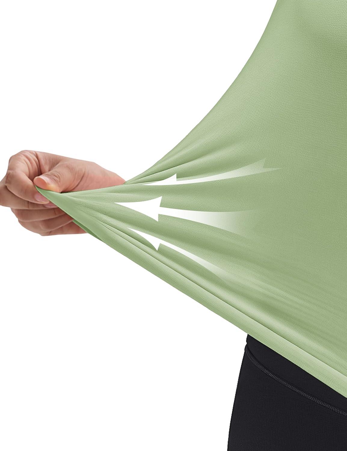 imageMAGCOMSEN Womens Crop Tank Tops Workout Sleeveless Shirts Loose Fit Gym Yoga Top with Side SlitsMist Green