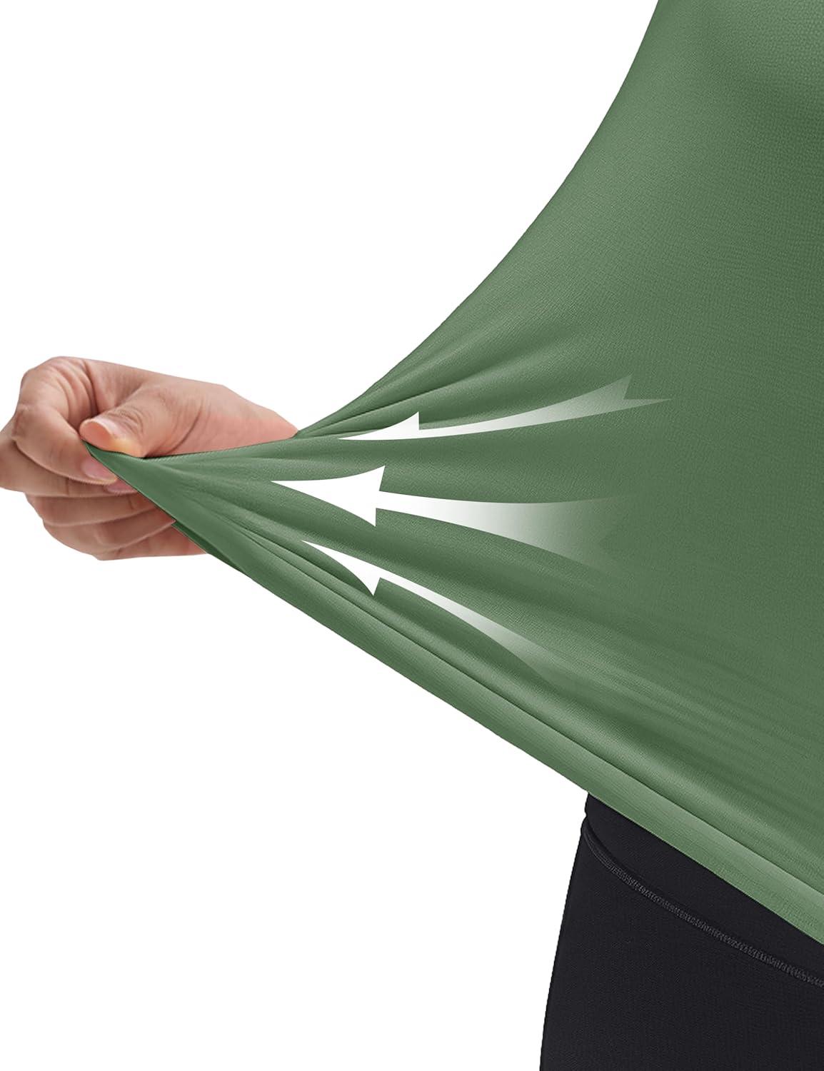 imageMAGCOMSEN Womens Crop Tank Tops Workout Sleeveless Shirts Loose Fit Gym Yoga Top with Side SlitsMoss Green