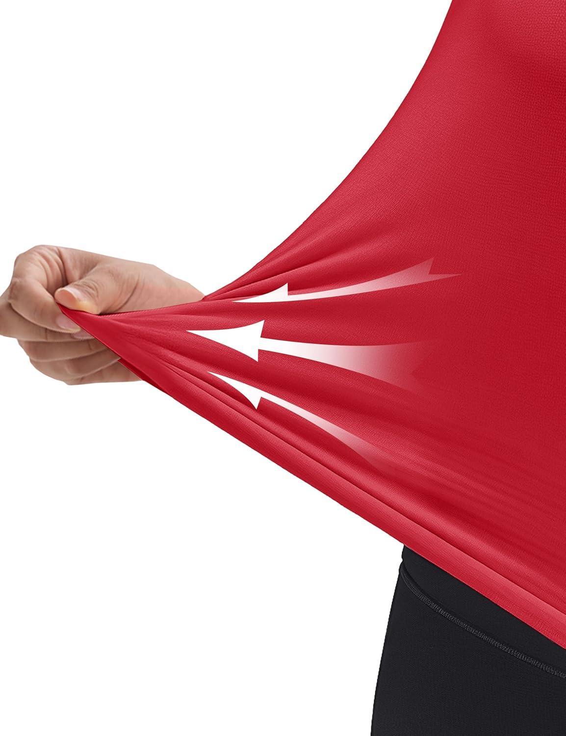 imageMAGCOMSEN Womens Crop Tank Tops Workout Sleeveless Shirts Loose Fit Gym Yoga Top with Side SlitsRed