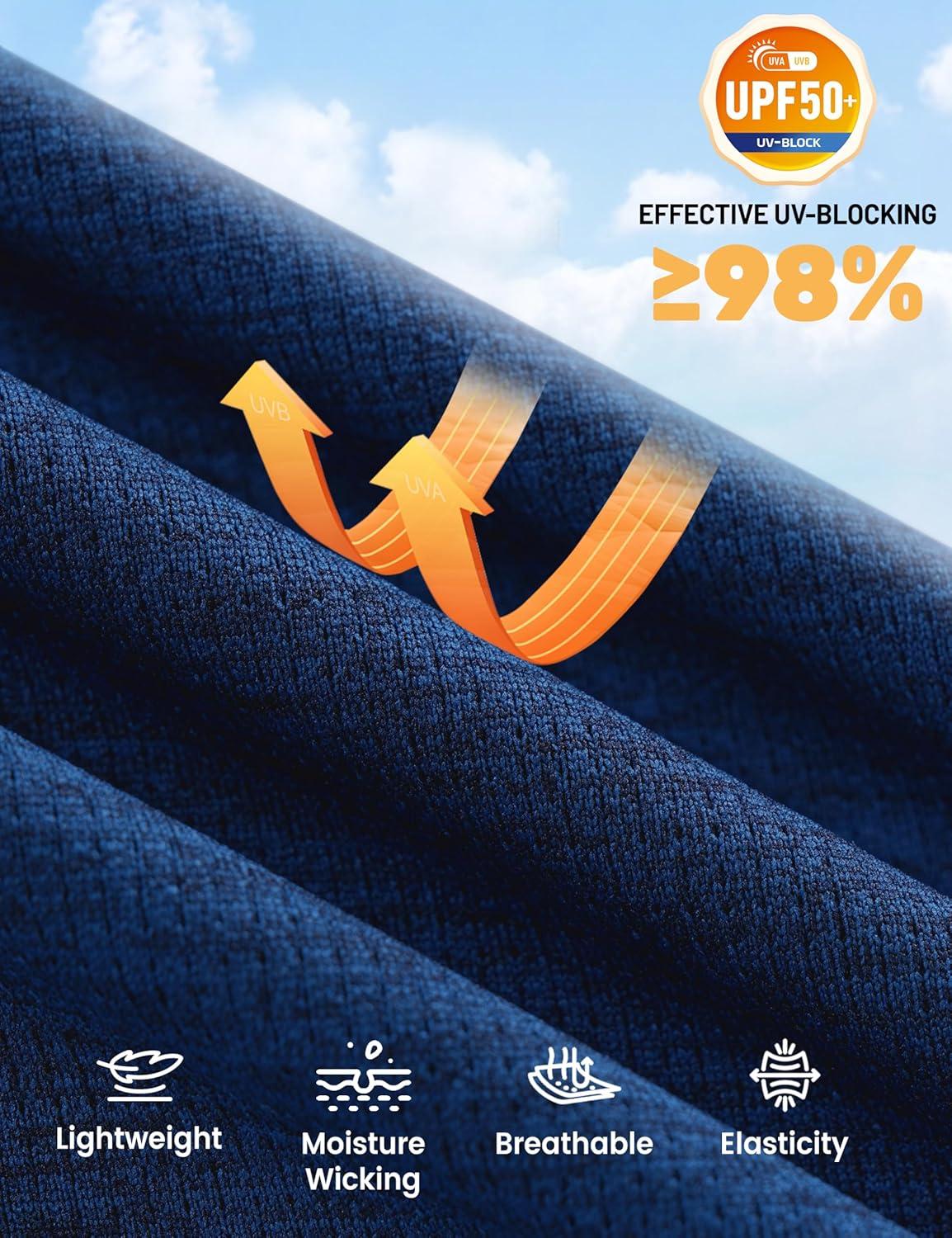 imageMAGCOMSEN Womens UPF 50 Athletic Jackets Full Zip Lightweight Workout Jacket SPF Sun Protection Shirts Hiking RunningDarkblue