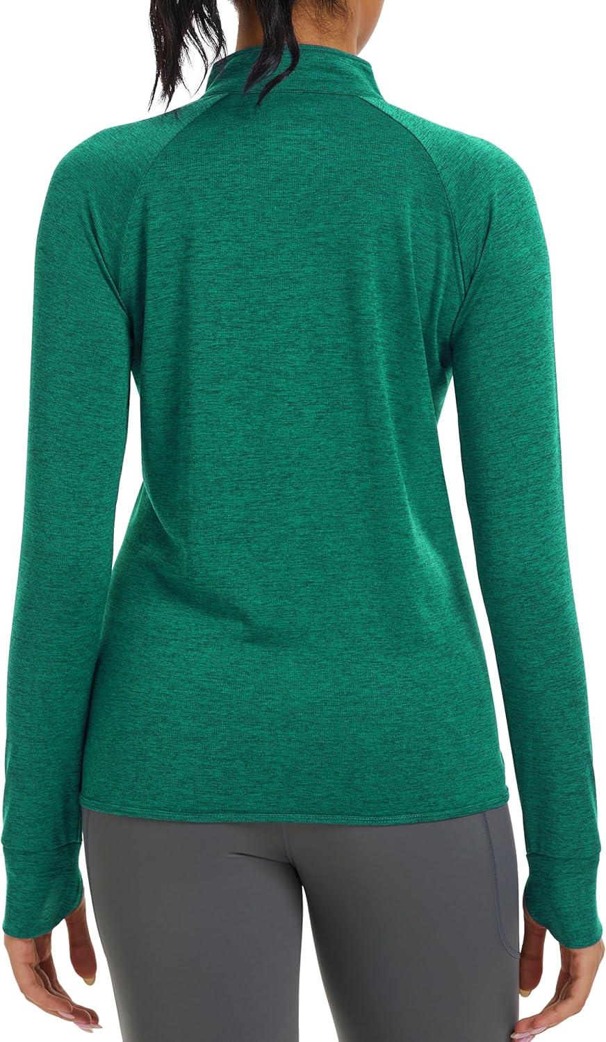 imageMAGCOMSEN Womens UPF 50 Athletic Jackets Full Zip Lightweight Workout Jacket SPF Sun Protection Shirts Hiking RunningGreen