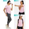 imageMAGCOMSEN Women Workout Short Sleeve Tops UPF 50 Sun T Shirt Quick Dry Moisture Wicking Shirts for Yoga Running HikingAlight Pink