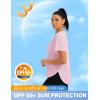 imageMAGCOMSEN Women Workout Short Sleeve Tops UPF 50 Sun T Shirt Quick Dry Moisture Wicking Shirts for Yoga Running HikingAlight Pink