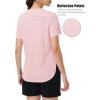 imageMAGCOMSEN Women Workout Short Sleeve Tops UPF 50 Sun T Shirt Quick Dry Moisture Wicking Shirts for Yoga Running HikingAlight Pink