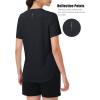 imageMAGCOMSEN Women Workout Short Sleeve Tops UPF 50 Sun T Shirt Quick Dry Moisture Wicking Shirts for Yoga Running HikingBlack