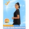 imageMAGCOMSEN Women Workout Short Sleeve Tops UPF 50 Sun T Shirt Quick Dry Moisture Wicking Shirts for Yoga Running HikingBlack