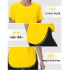 imageMAGCOMSEN Women Workout Short Sleeve Tops UPF 50 Sun T Shirt Quick Dry Moisture Wicking Shirts for Yoga Running HikingBright Yellow