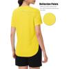 imageMAGCOMSEN Women Workout Short Sleeve Tops UPF 50 Sun T Shirt Quick Dry Moisture Wicking Shirts for Yoga Running HikingBright Yellow