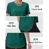 imageMAGCOMSEN Women Workout Short Sleeve Tops UPF 50 Sun T Shirt Quick Dry Moisture Wicking Shirts for Yoga Running HikingEmerald Green