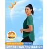 imageMAGCOMSEN Women Workout Short Sleeve Tops UPF 50 Sun T Shirt Quick Dry Moisture Wicking Shirts for Yoga Running HikingEmerald Green