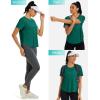 imageMAGCOMSEN Women Workout Short Sleeve Tops UPF 50 Sun T Shirt Quick Dry Moisture Wicking Shirts for Yoga Running HikingEmerald Green