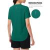 imageMAGCOMSEN Women Workout Short Sleeve Tops UPF 50 Sun T Shirt Quick Dry Moisture Wicking Shirts for Yoga Running HikingEmerald Green